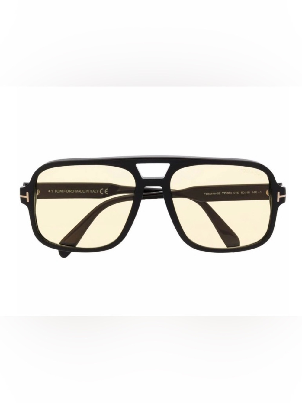 Tom Ford Black Frame Sunglasses with Yellow Lenses